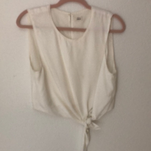 Wilfred Tops - Wilfred white cropped tie up shirt